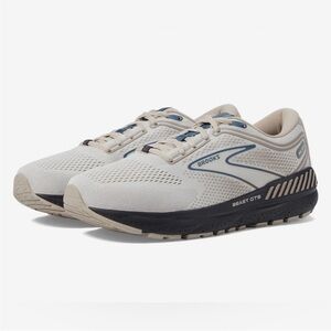 Brooks Beast GTS 23 Men 8 wide Chateau Grey White Sand Blue running gym work out